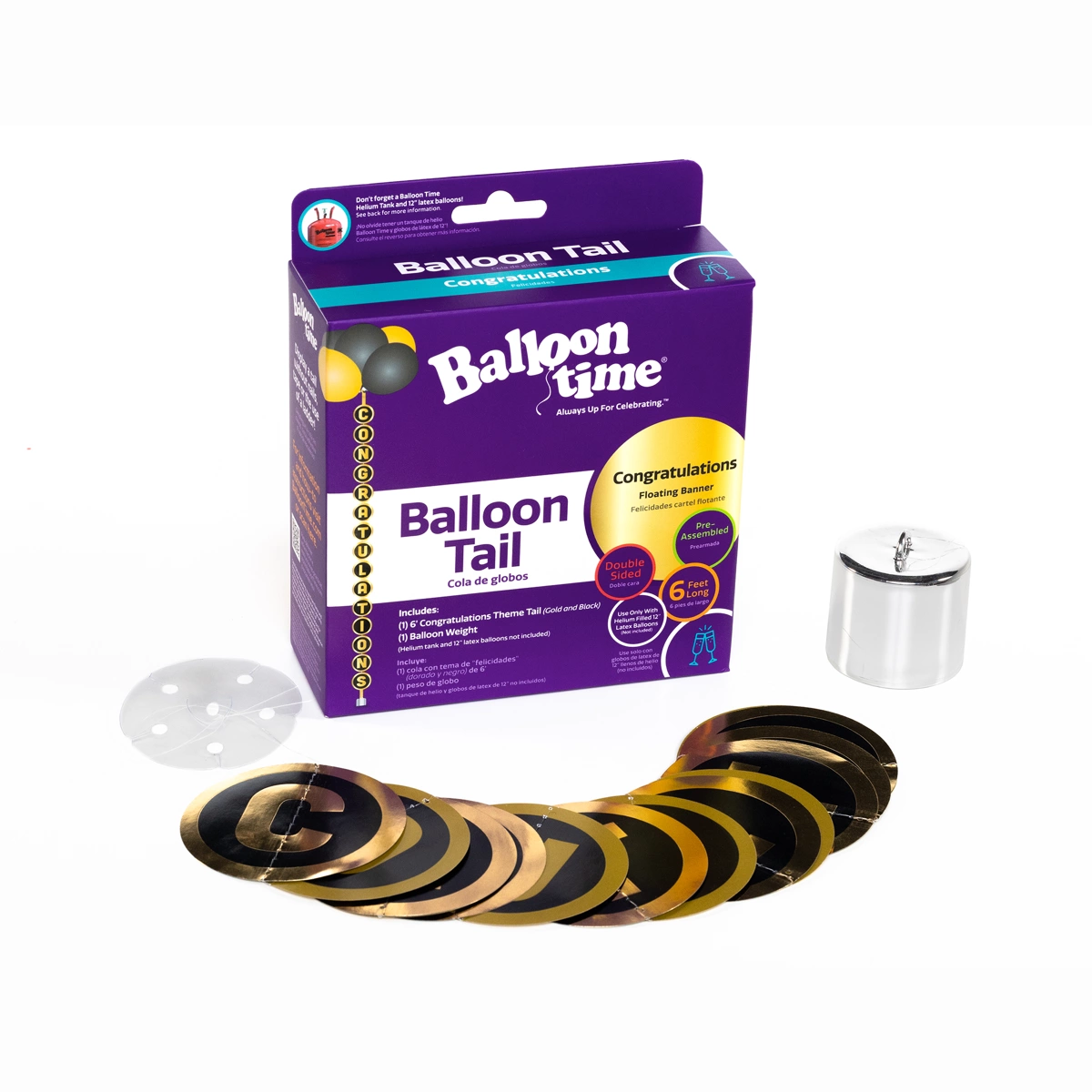 Congratulations Balloon Tail Box with tail and weight