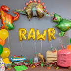 Dinosaur-themed birthday party with balloons
