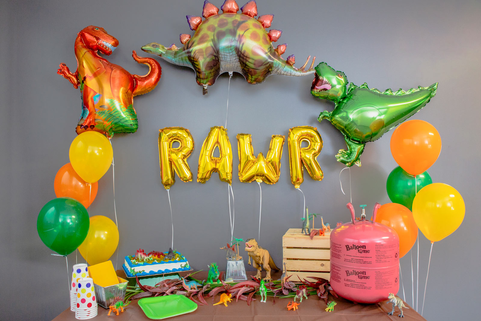 Dinosaur themed birthday party decorations