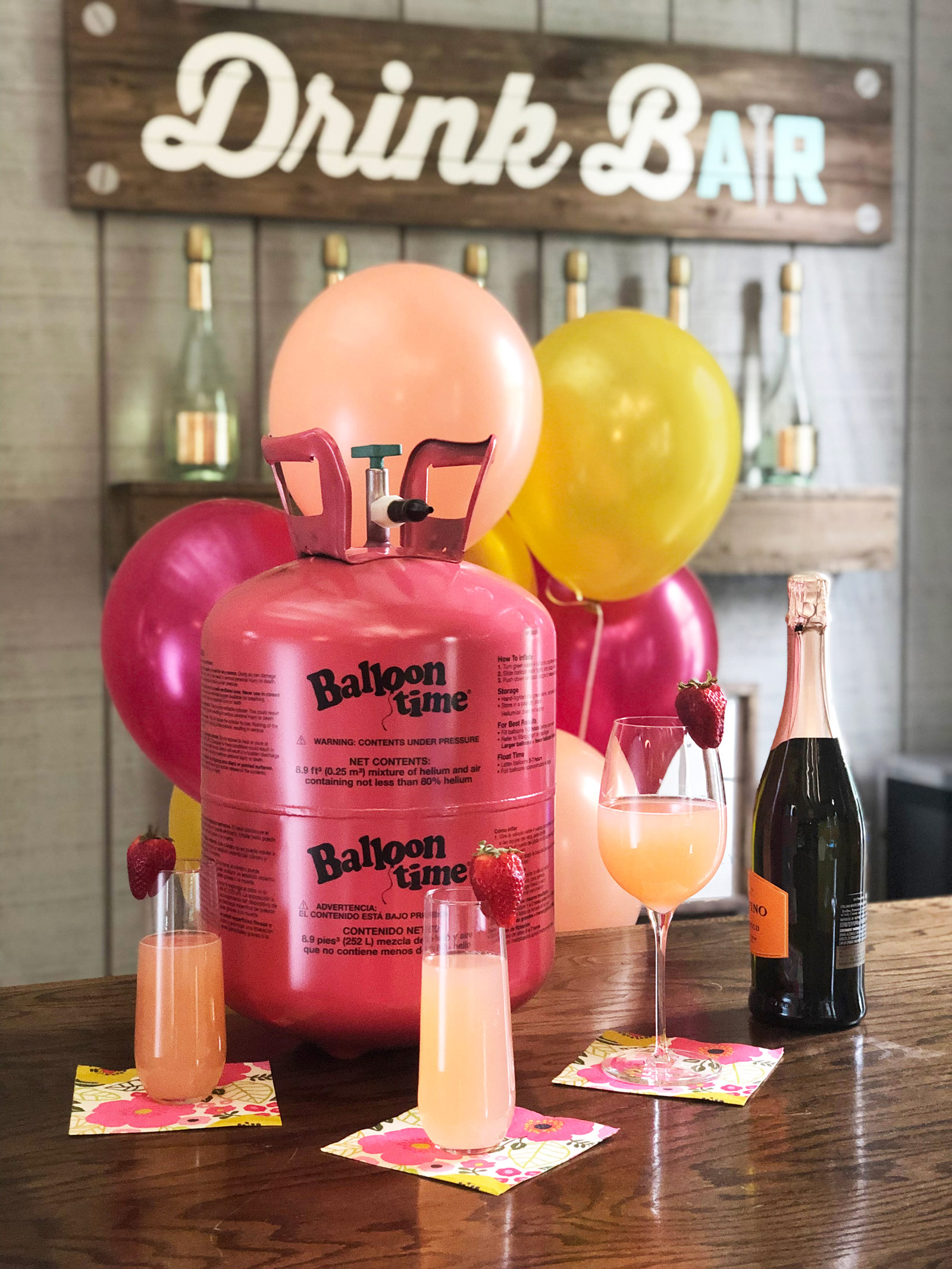 Brunch bar decorated with balloons