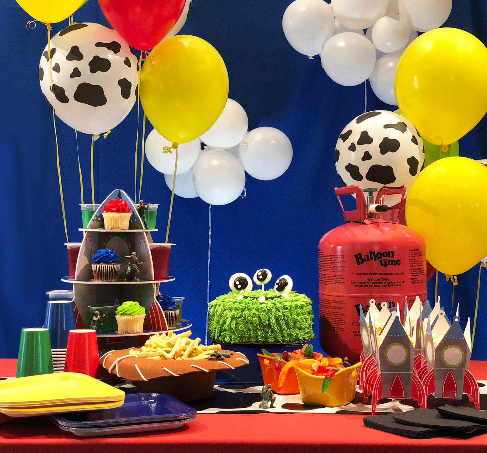 Birthday party decoration for young boy