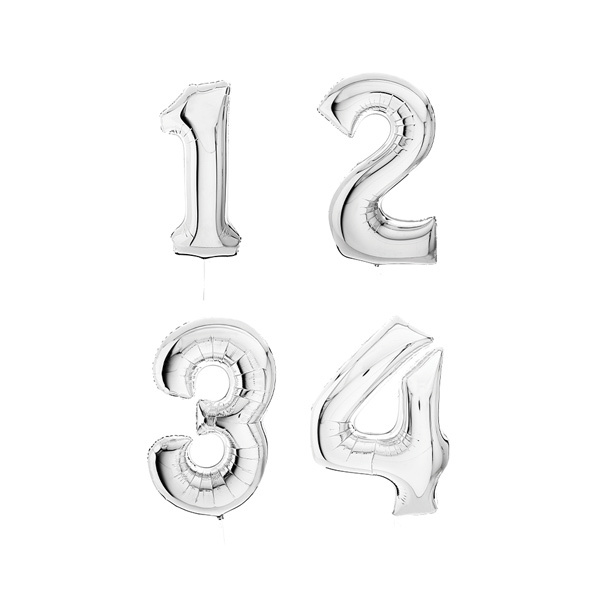 4 jumbo number foil balloons